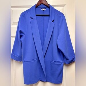 Maurices plus Size Textured Versa 3/4 Sleeve Royal Blue Women's Blazer, Size 2